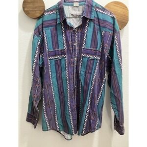 Vintage Multicolor Men's Casual Button Down Shirt